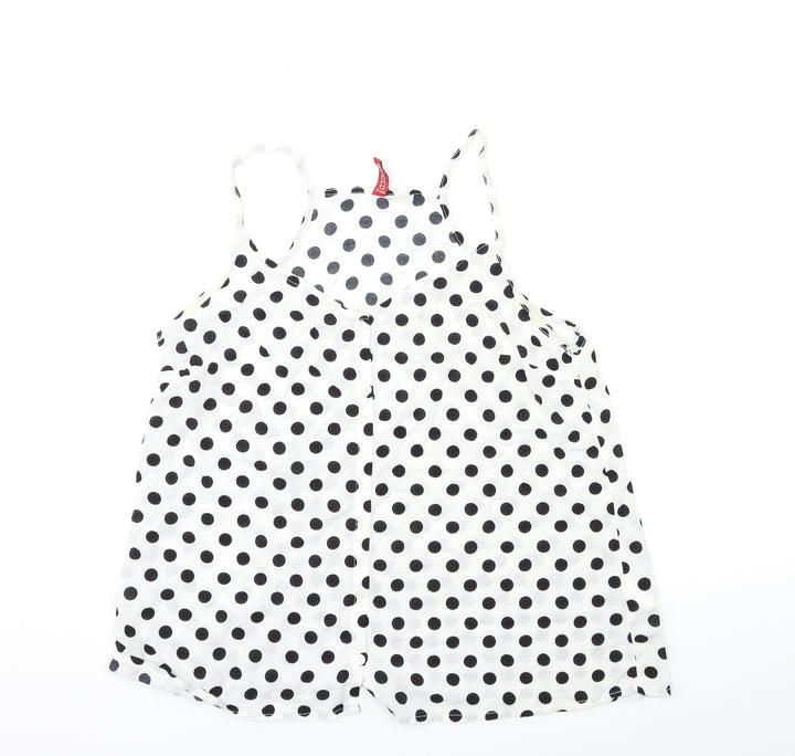 H&M Womens White Polka Dot  Basic Tank Size 12
