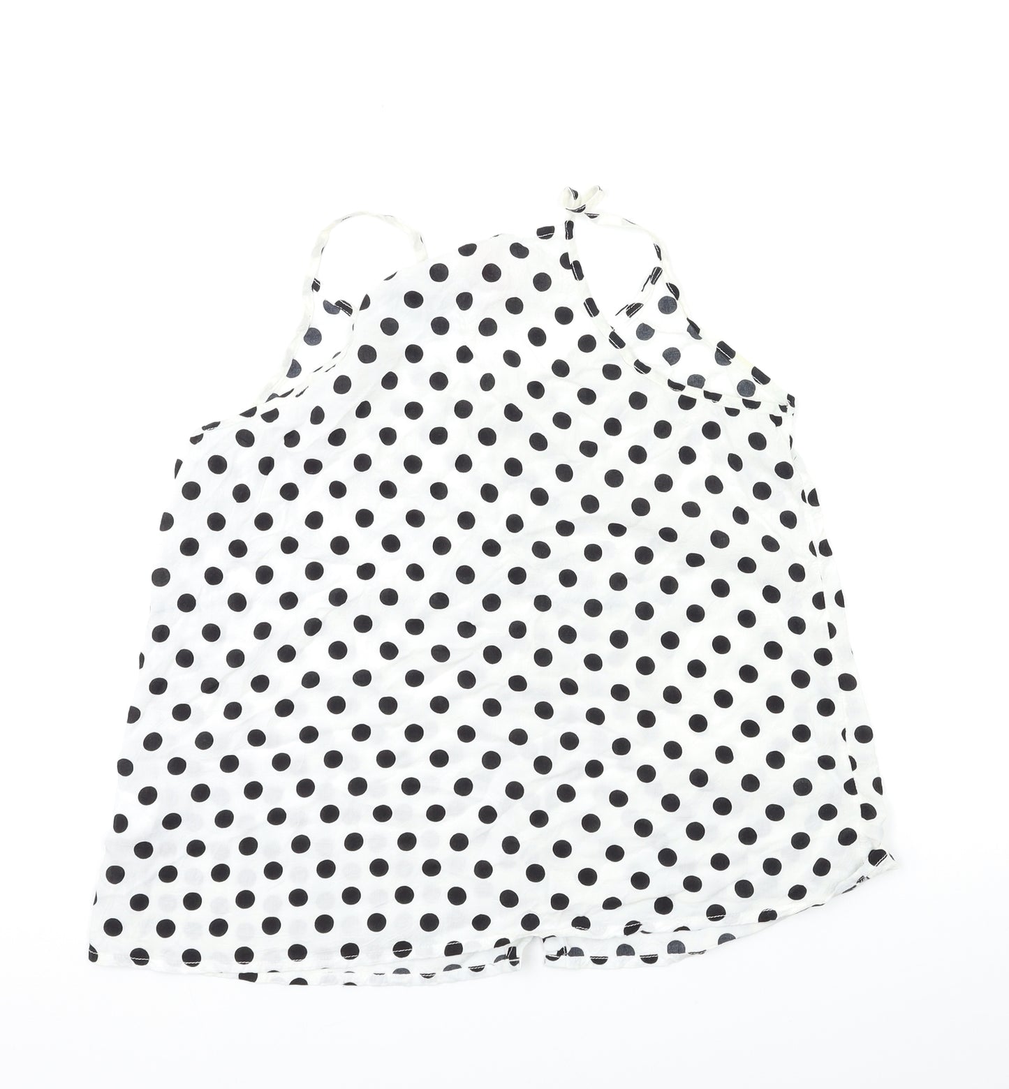 H&M Womens White Polka Dot  Basic Tank Size 12