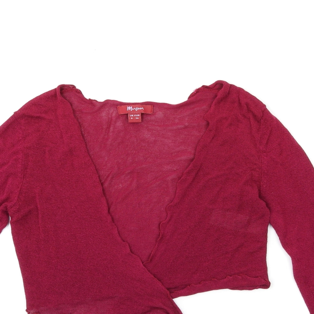 Monsoon Womens Pink  Knit Cardigan Jumper Size 8