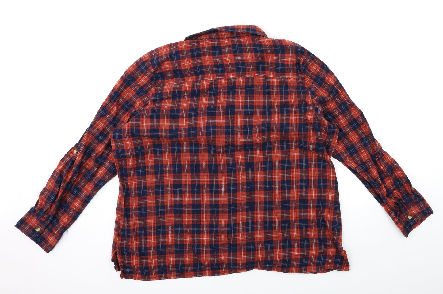 Atmosphere Womens Blue Check  Basic Button-Up Size 20