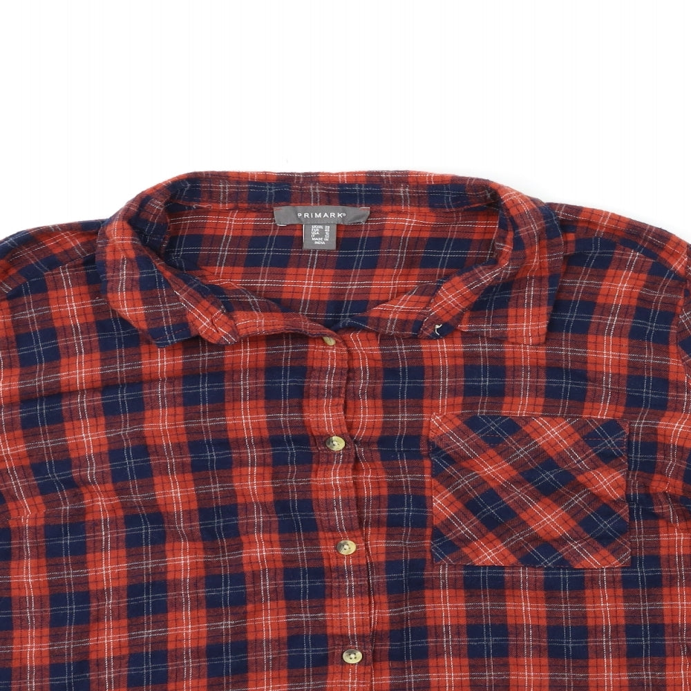 Atmosphere Womens Blue Check  Basic Button-Up Size 20