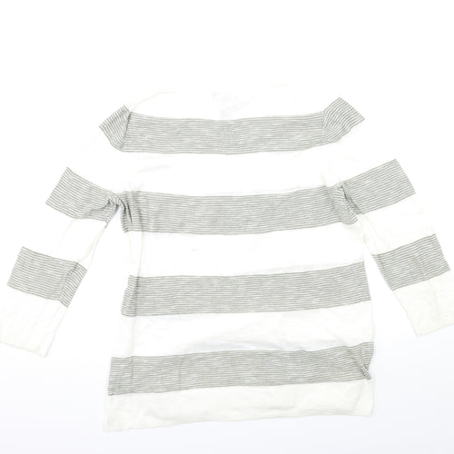 Gap Womens White Striped Knit Pullover Jumper Size M