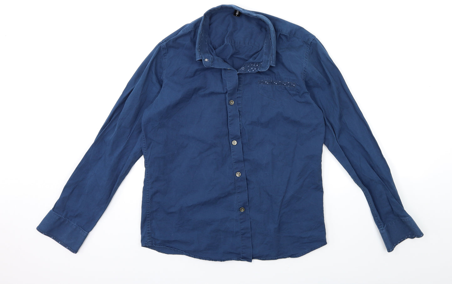 Brand Mens Blue    Button-Up Size S