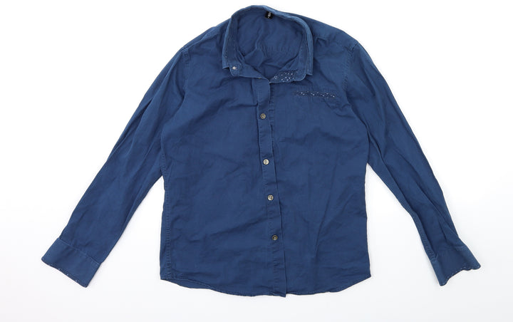 Brand Mens Blue    Button-Up Size S