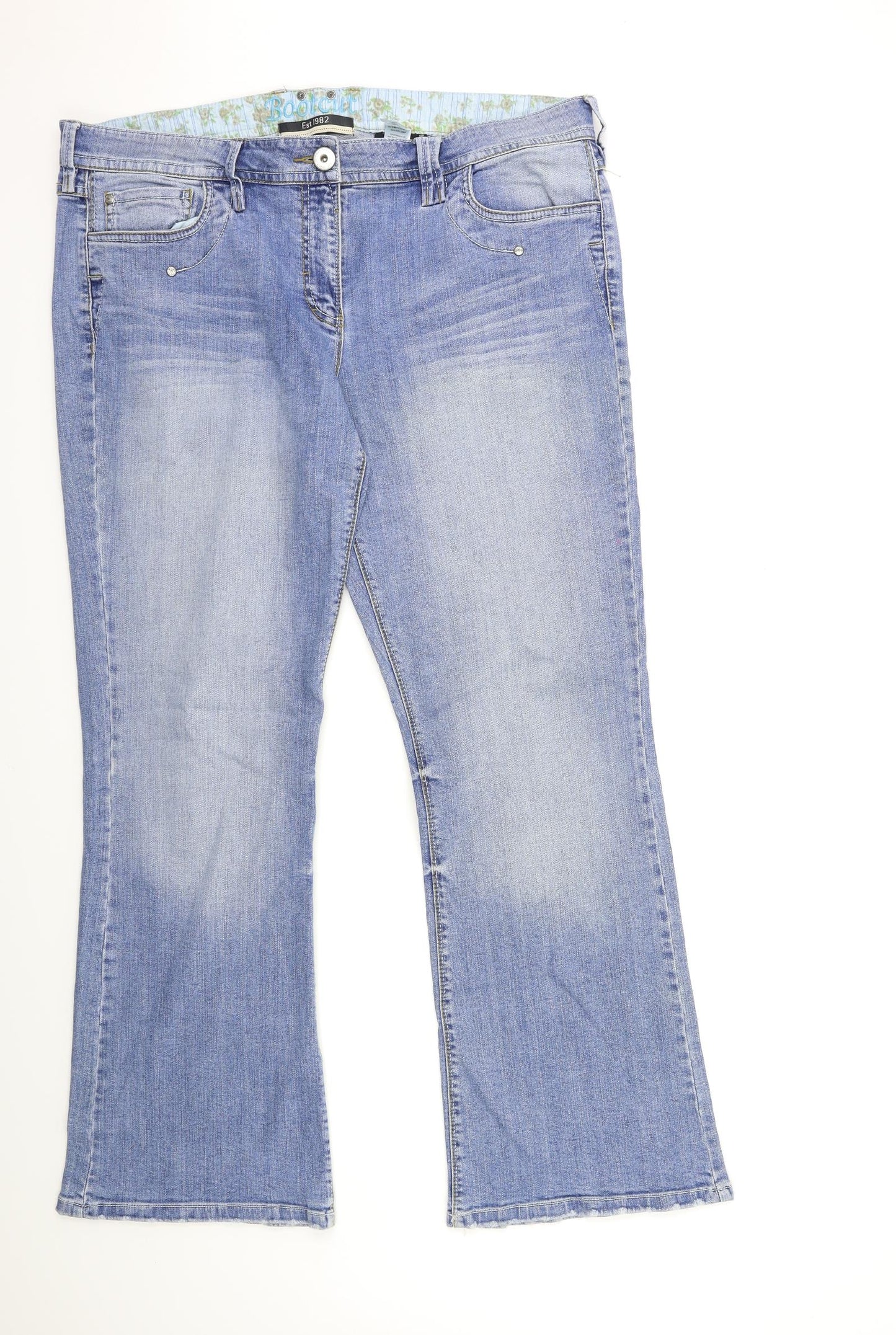 NEXT Womens Blue  Denim Flared Jeans Size 18 L30 in