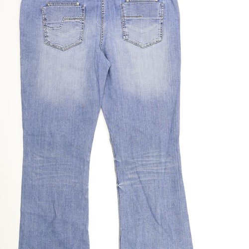 NEXT Womens Blue  Denim Flared Jeans Size 18 L30 in