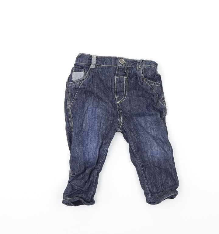 George Baby Blue Denim Cargo Jeans Size 6-9 Months