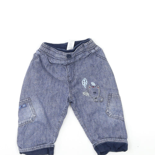 TU Baby Blue Floral Denim Jogger Jeans Size 6-9 Months