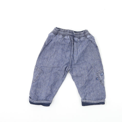 TU Baby Blue Floral Denim Jogger Jeans Size 6-9 Months