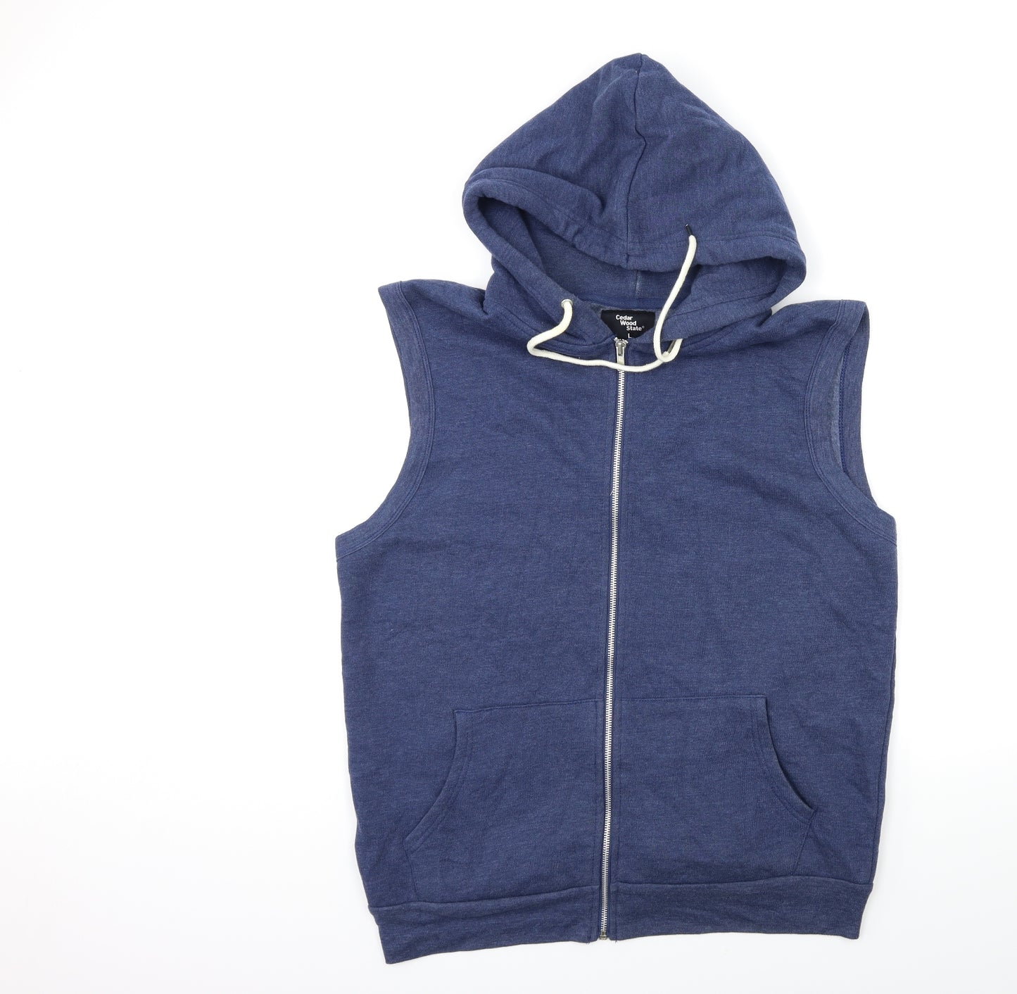 Cedar Wood State Mens Blue   Pullover Hoodie Size L