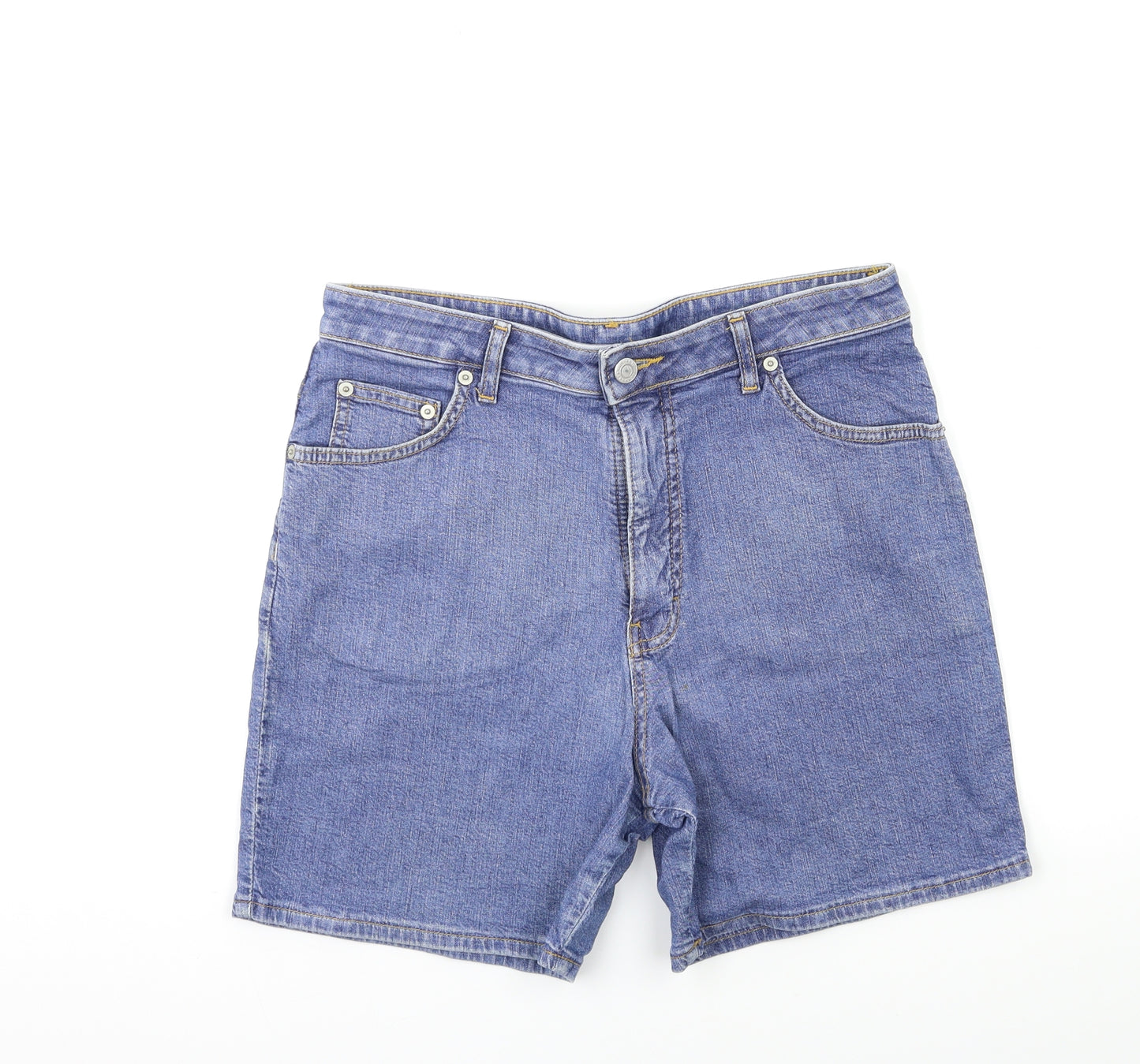 Marks and Spencer Womens Blue  Denim Cut-Off Shorts Size 14