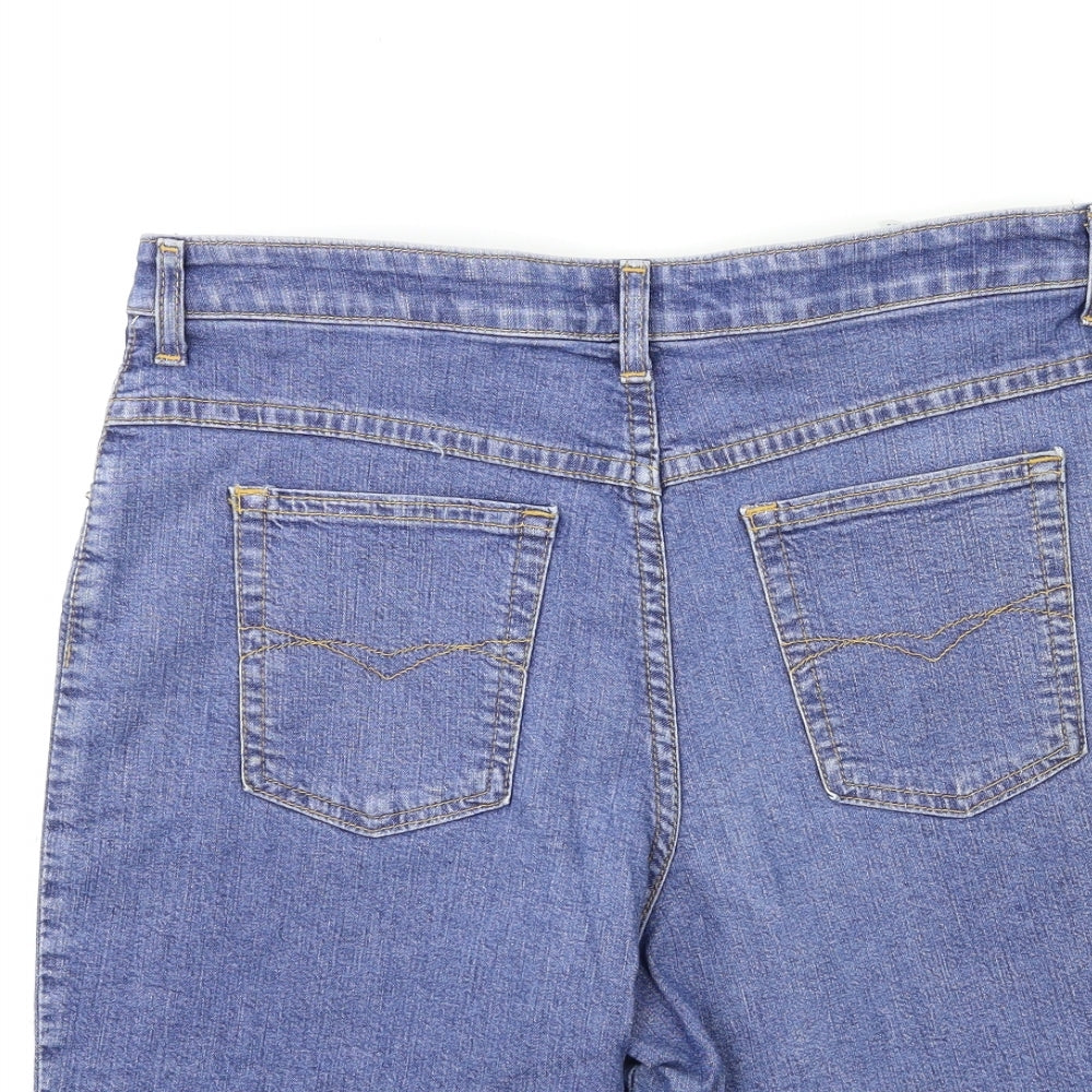 Marks and Spencer Womens Blue  Denim Cut-Off Shorts Size 14