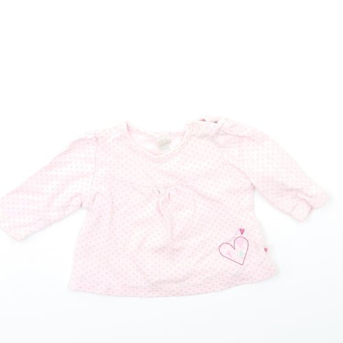 Mini Club Baby Pink Polka Dot  Basic T-Shirt Size 0-3 Months