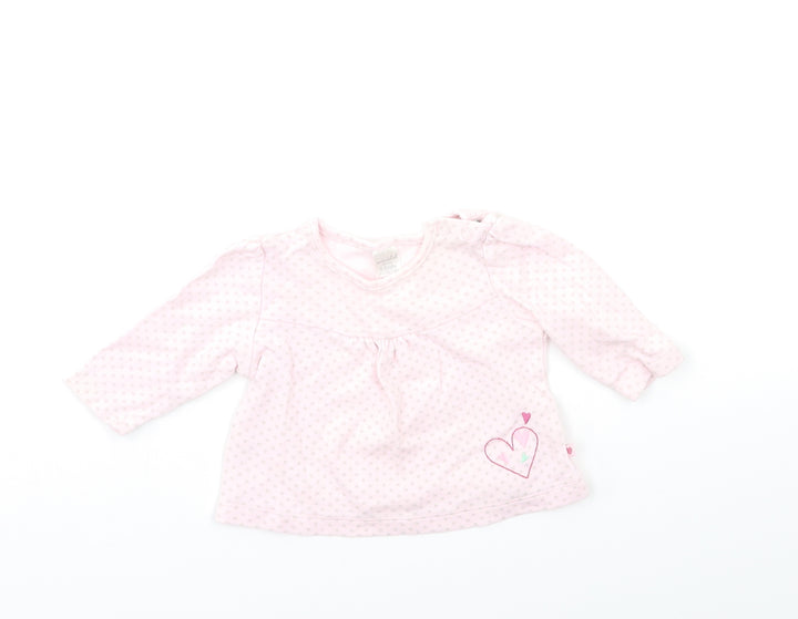 Mini Club Baby Pink Polka Dot Basic T-Shirt Size 0-3 Months