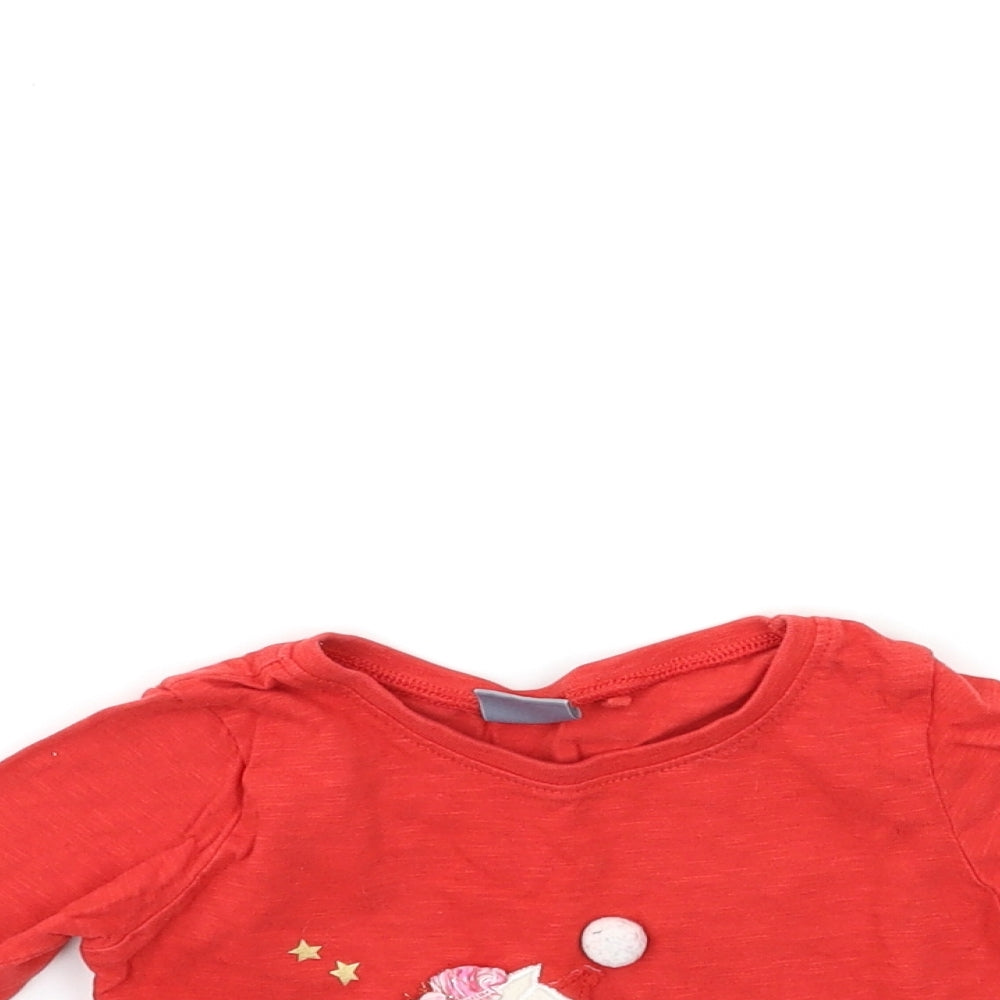 NEXT Baby Red   Basic T-Shirt Size 6-9 Months  - christmas