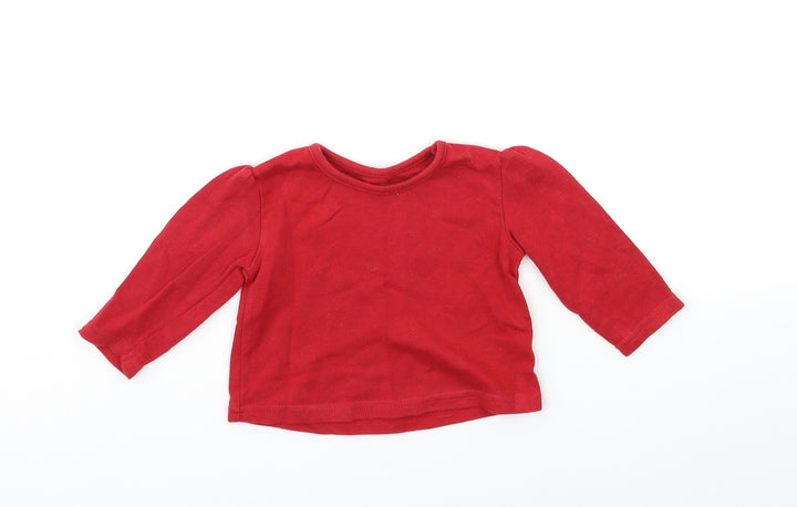 George Baby Red Basic T-Shirt Size 0-3 Months
