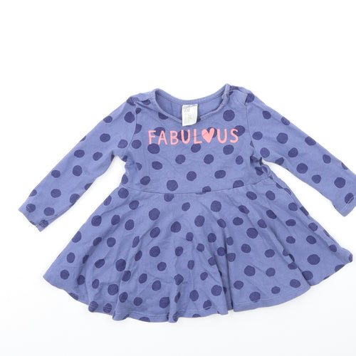 H&M Baby Blue Polka Dot  T-Shirt Dress  Size 6-9 Months