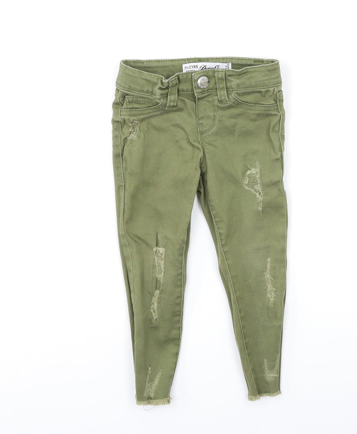 Denim & Co. Baby Green Denim Snow Pants Jeans Size 12-18 Months