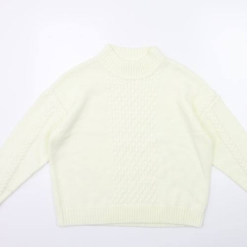 Preworn Womens White  Knit Pullover Jumper Size M
