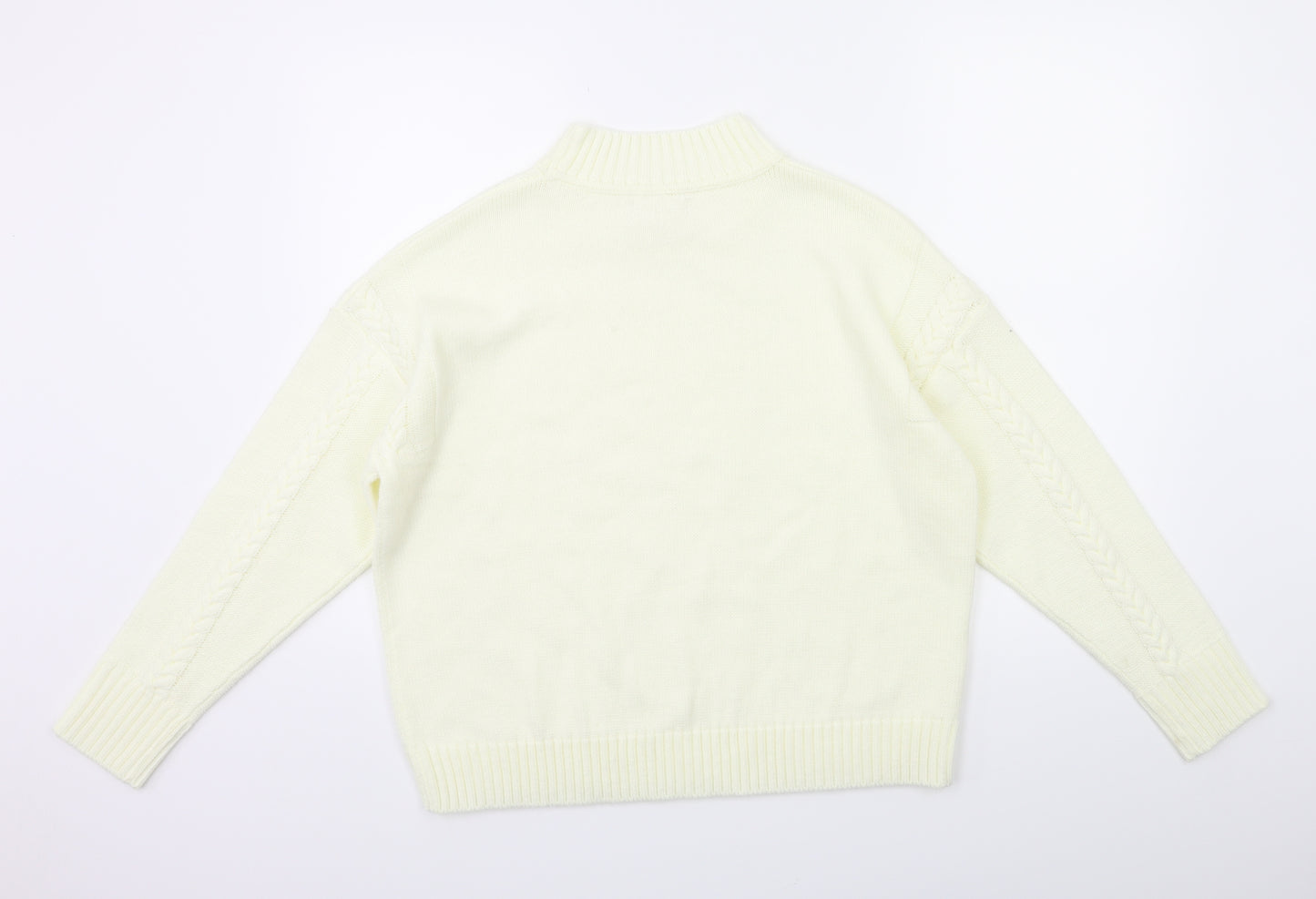 Preworn Womens White  Knit Pullover Jumper Size M