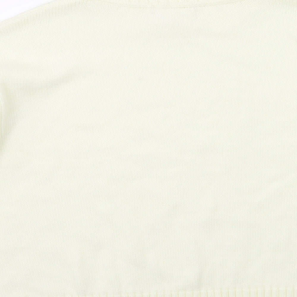 Preworn Womens White  Knit Pullover Jumper Size M