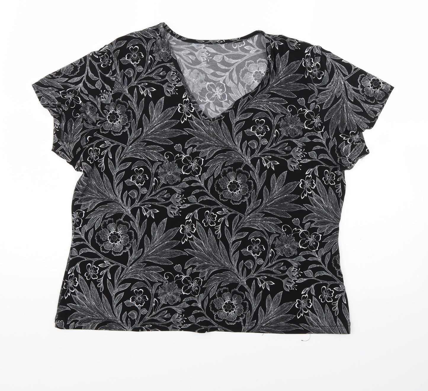 happit Womens Black Fair Isle  Basic Blouse Size 16