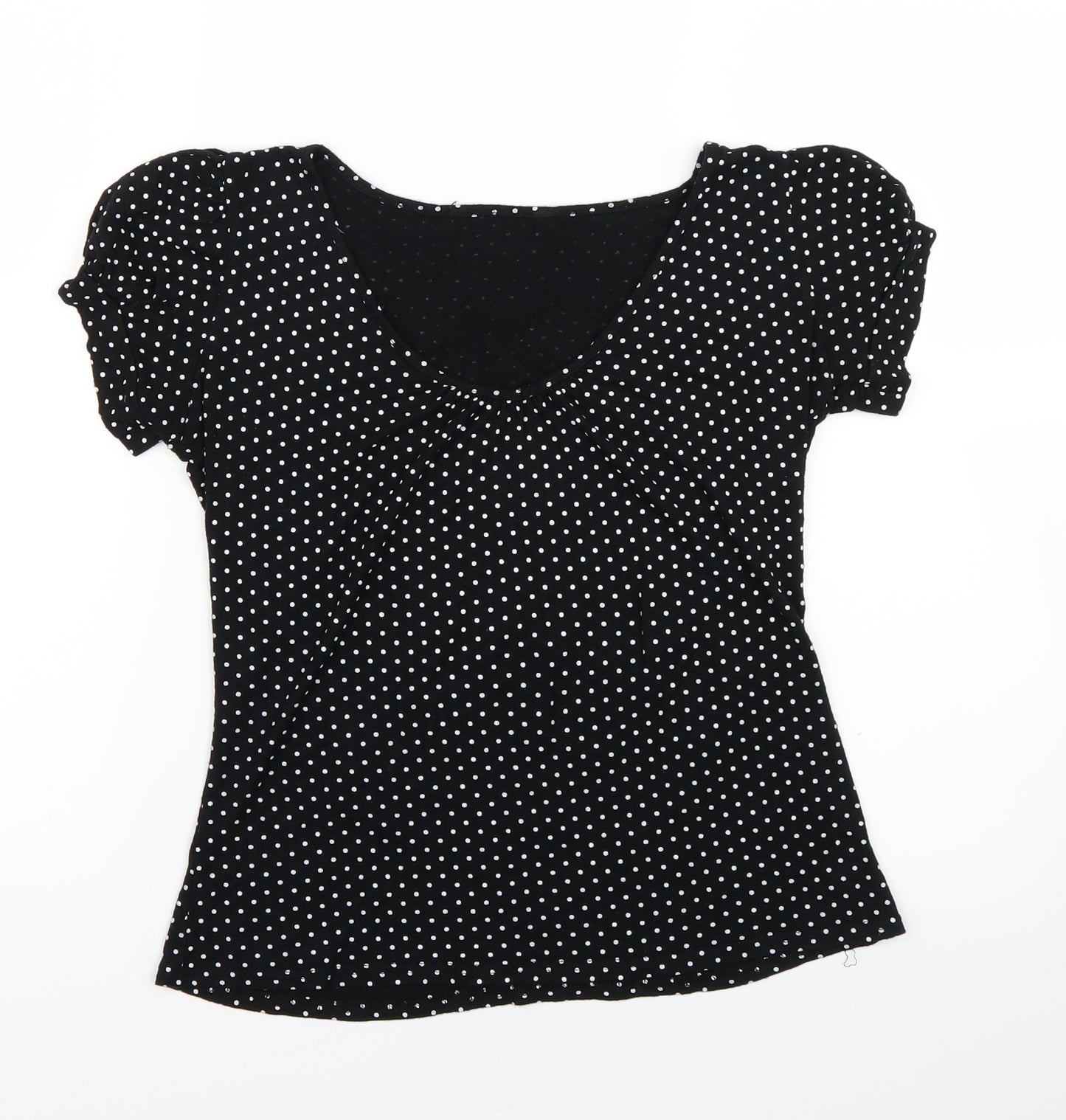 New Look Womens Black Polka Dot  Basic T-Shirt Size 12