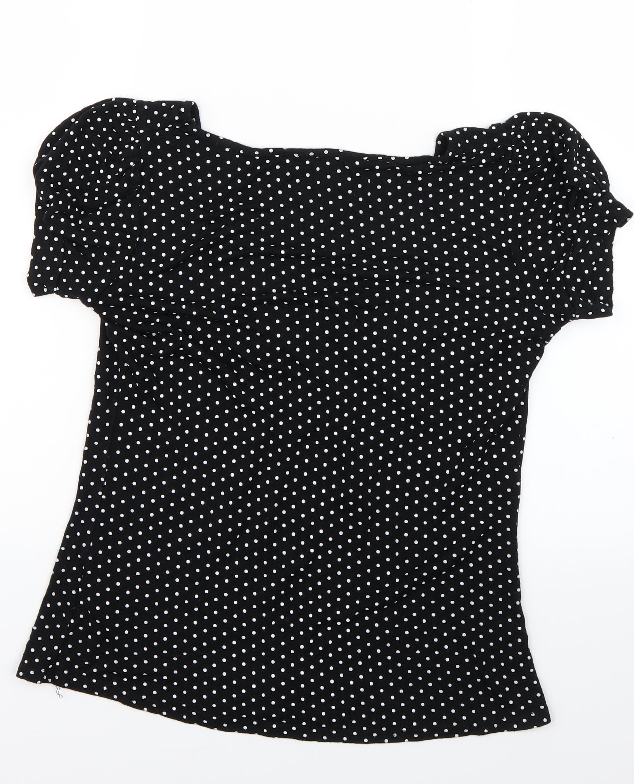 New Look Womens Black Polka Dot  Basic T-Shirt Size 12