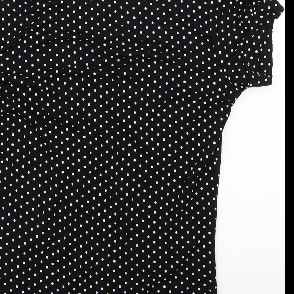 New Look Womens Black Polka Dot  Basic T-Shirt Size 12
