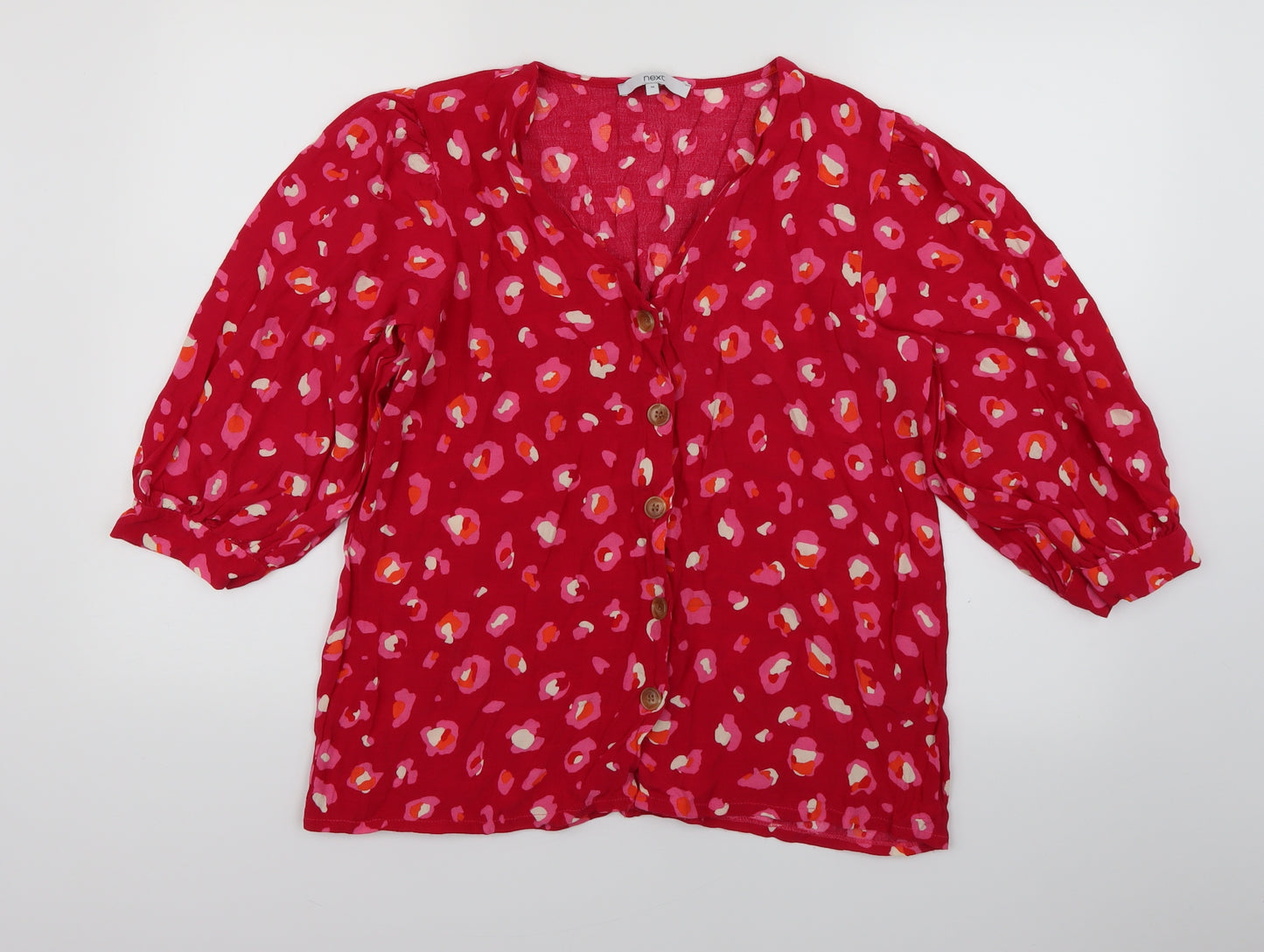 NEXT Womens Pink Animal Print  Basic Blouse Size 14