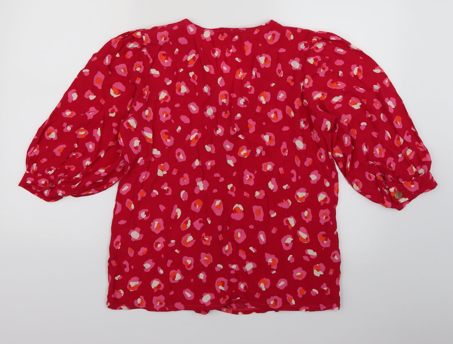 NEXT Womens Pink Animal Print  Basic Blouse Size 14