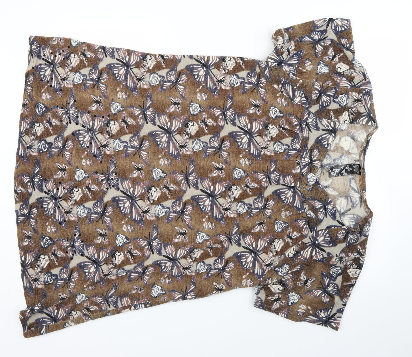 Yours Womens Brown Animal Print  A-Line  Size 18  - Butterflies