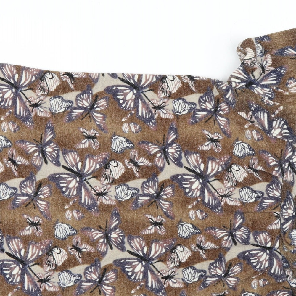 Yours Womens Brown Animal Print  A-Line  Size 18  - Butterflies