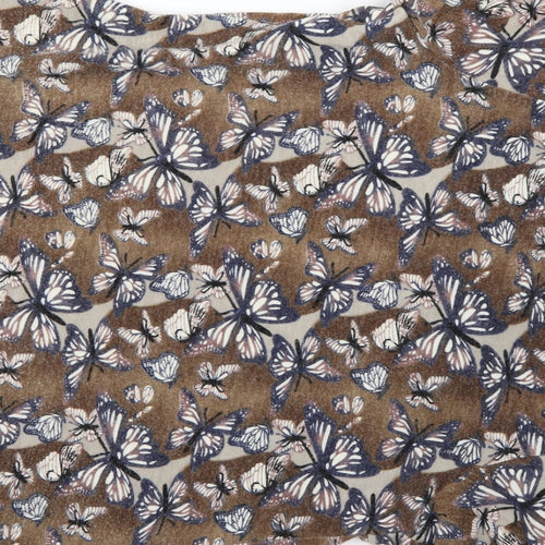 Yours Womens Brown Animal Print  A-Line  Size 18  - Butterflies