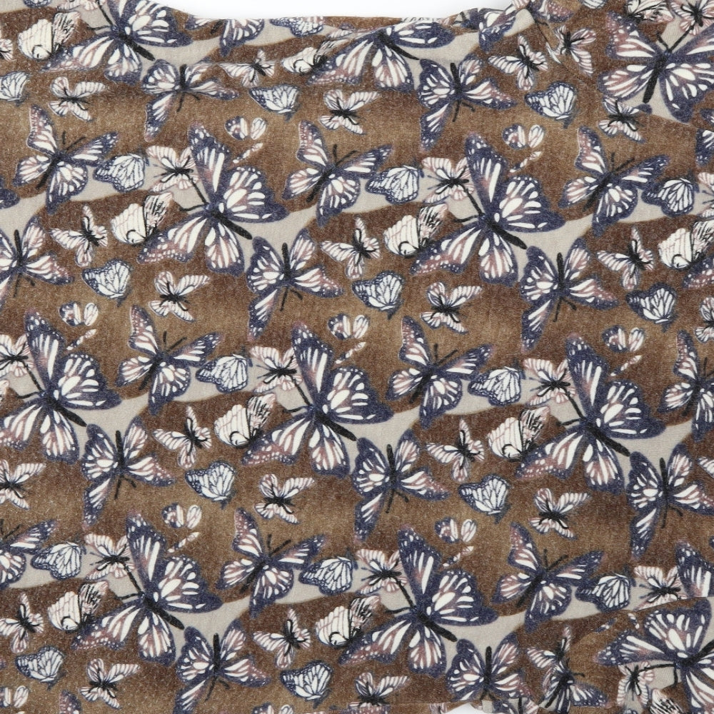 Yours Womens Brown Animal Print  A-Line  Size 18  - Butterflies