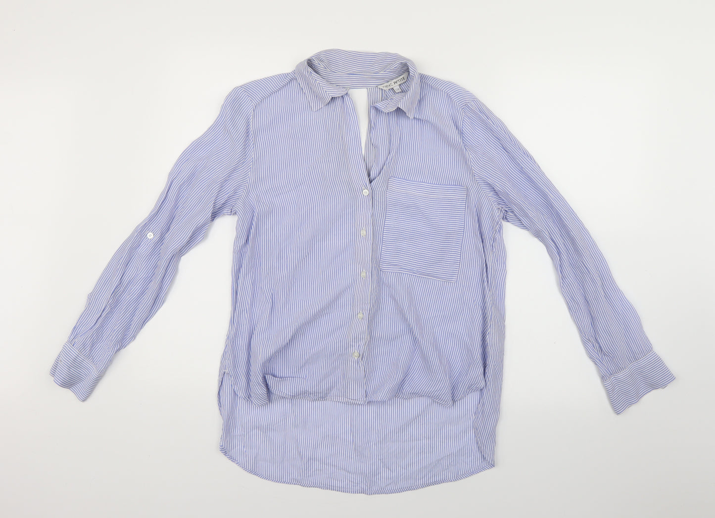 NEXT Womens Blue Striped  Basic Button-Up Size 12
