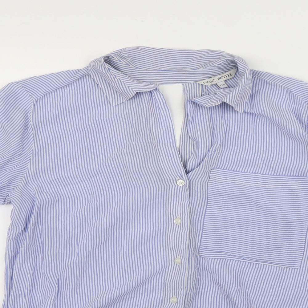 NEXT Womens Blue Striped  Basic Button-Up Size 12