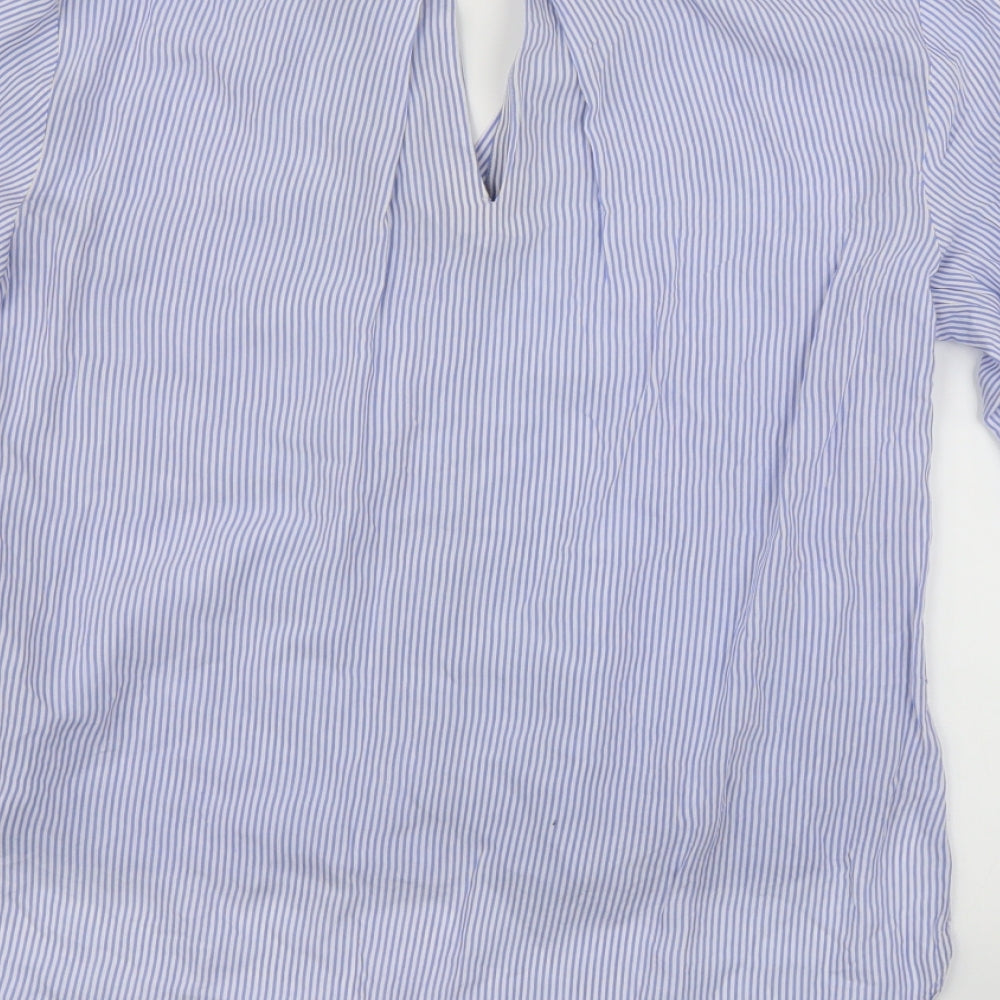 NEXT Womens Blue Striped  Basic Button-Up Size 12