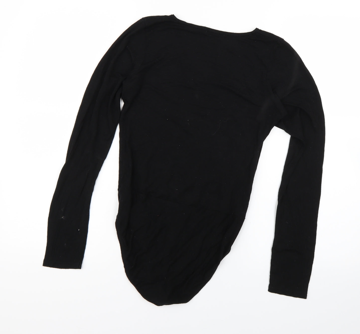 Boohoo Womens Black   Wrap T-Shirt Size 10  - Bodysuit