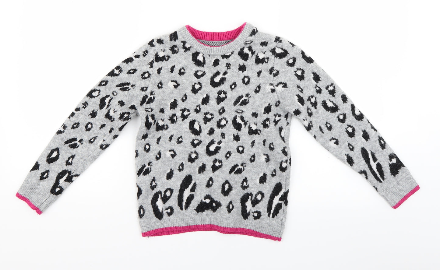 nutmg Girls Green Animal Print  Pullover Jumper Size 9-10 Years