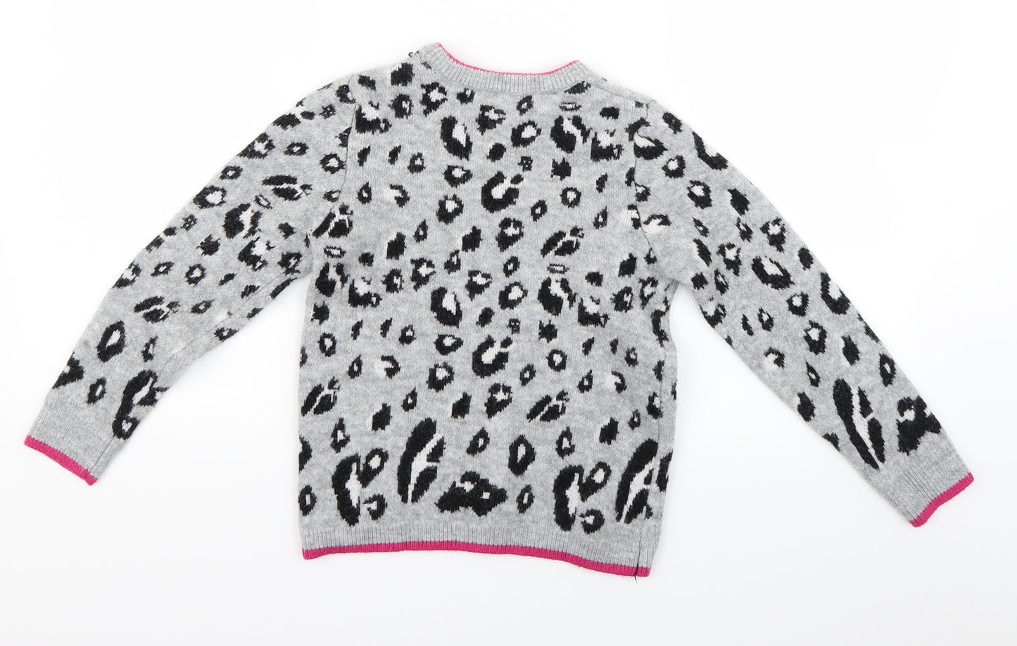 nutmg Girls Green Animal Print  Pullover Jumper Size 9-10 Years