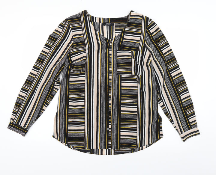 Papaya Womens Multicoloured Striped  Basic Button-Up Size 12