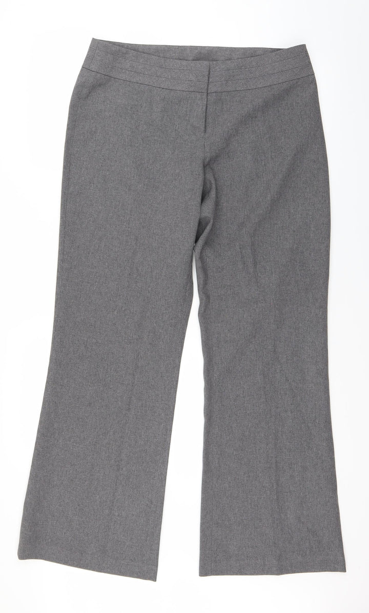 F&F Womens Grey Dress Pants Trousers Size 12 L29 in