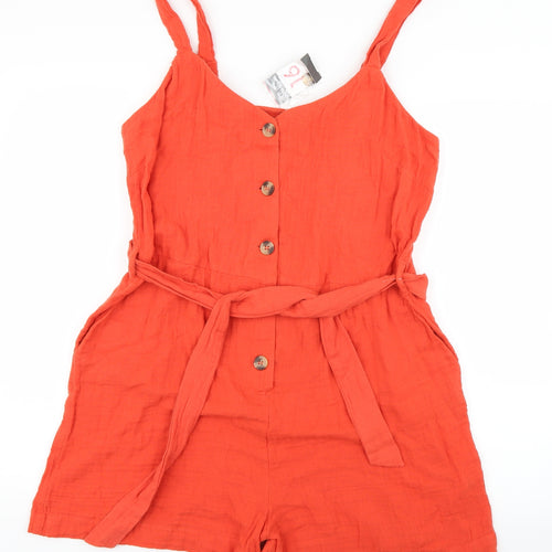 Primark Womens Orange   Playsuit One-Piece Size 16