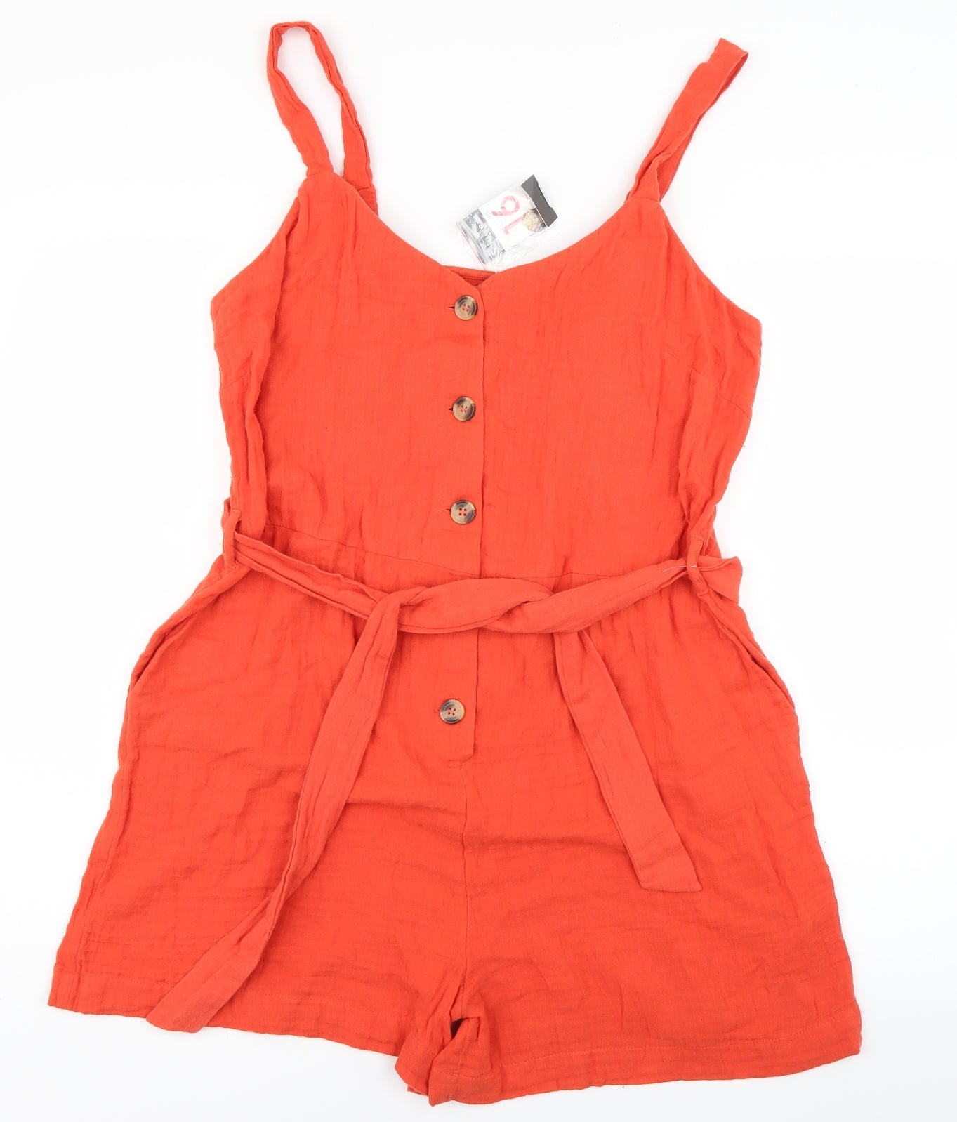 Primark Womens Orange   Playsuit One-Piece Size 16