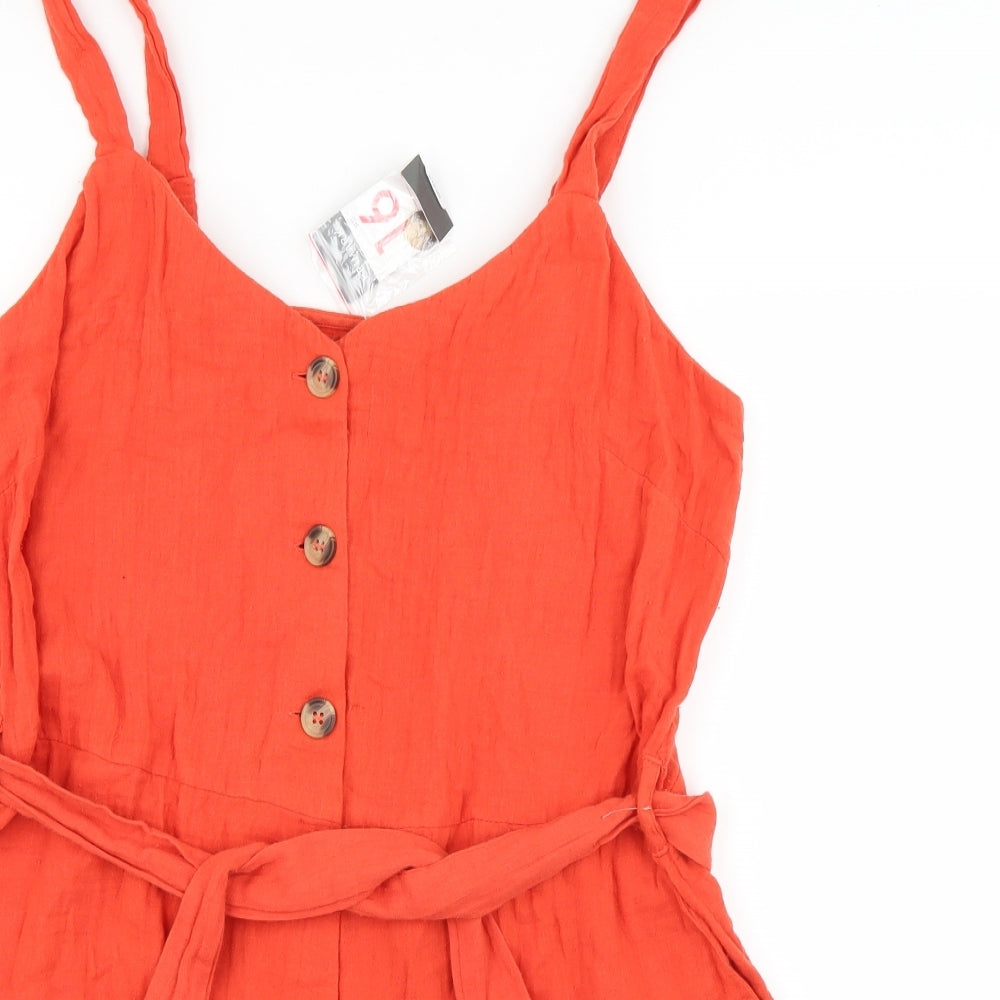 Primark Womens Orange   Playsuit One-Piece Size 16