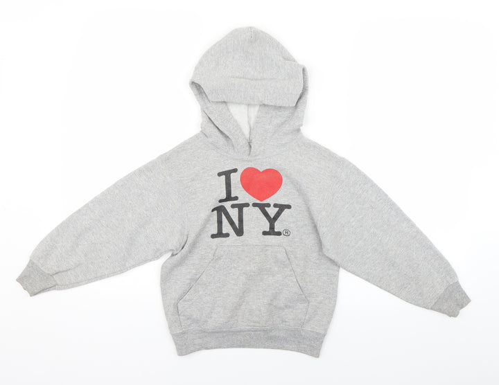 Fruit of the Loom Boys Grey Pullover Hoodie Size 6-7 Years