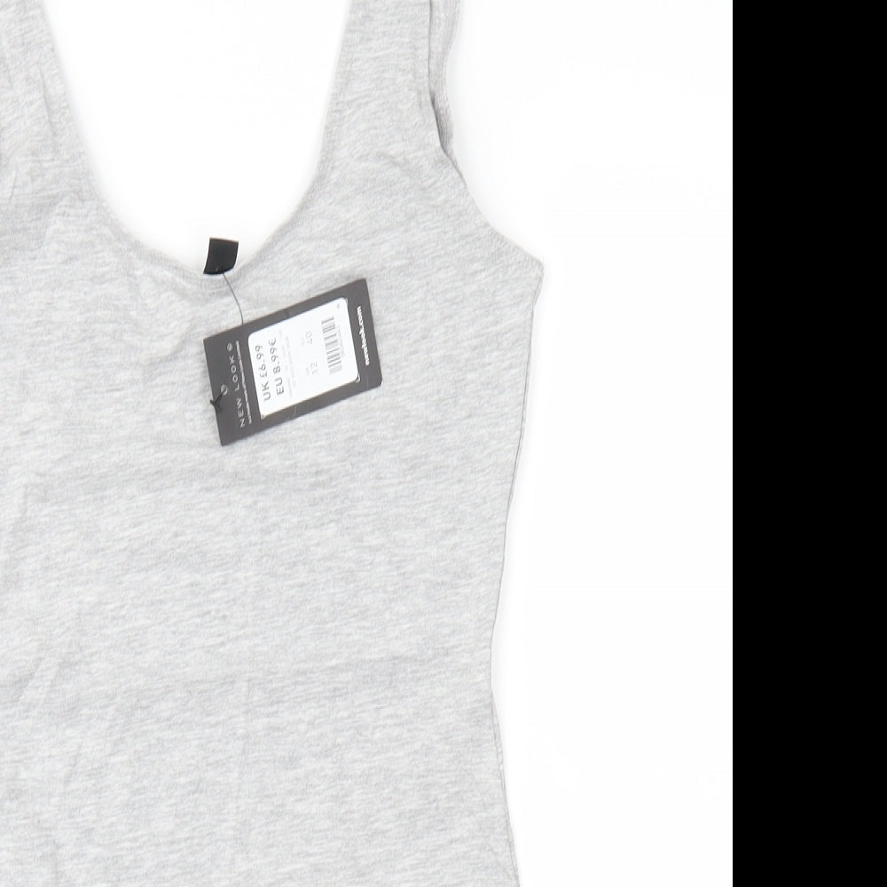 New Look Womens Grey   Basic Tank Size 12