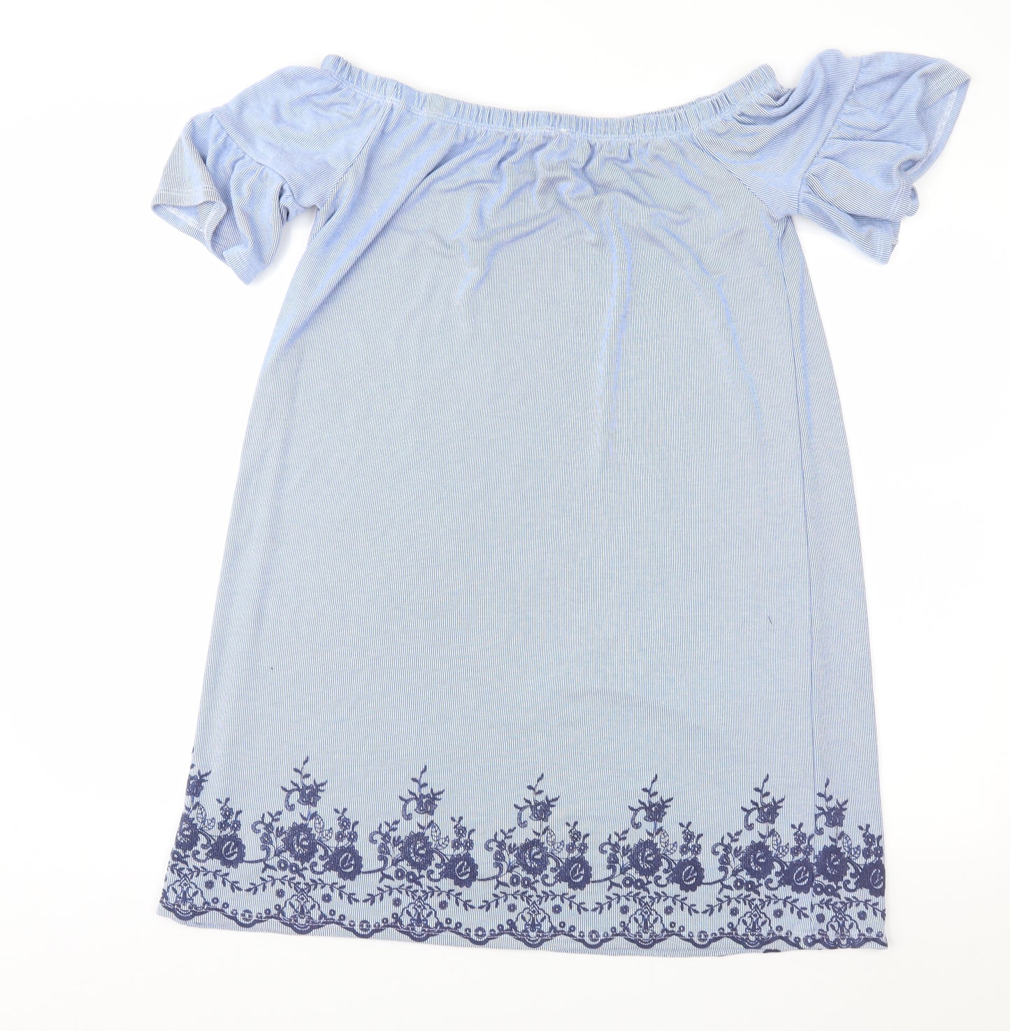 George Womens Blue Striped  A-Line  Size 10