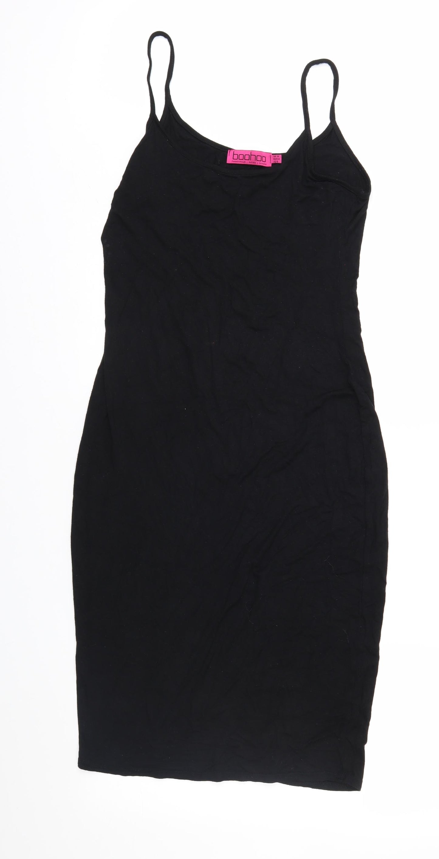 Boohoo Womens Black   Slip Dress  Size 14